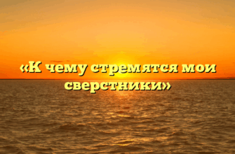 «К чему стремятся мои сверстники»