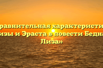 «Сравнительная характеристика Лизы и Эраста в повести Бедная Лиза»