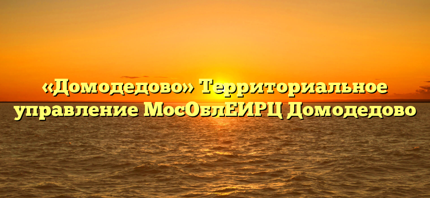 «Домодедово» Территориальное управление МосОблЕИРЦ Домодедово