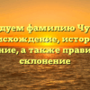 Исследуем фамилию Чукаева: происхождение, история и значение, а также правильное склонение