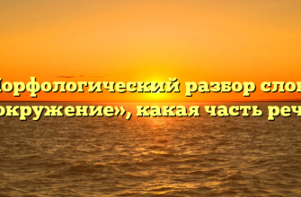 Морфологический разбор слова «окружение», какая часть речи