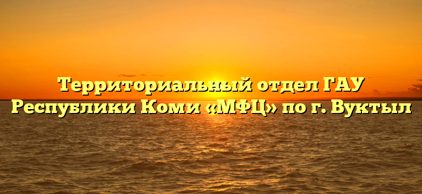 Территориальный отдел ГАУ Республики Коми «МФЦ» по г. Вуктыл