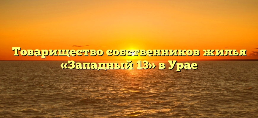 Товарищество собственников жилья «Западный 13» в Урае
