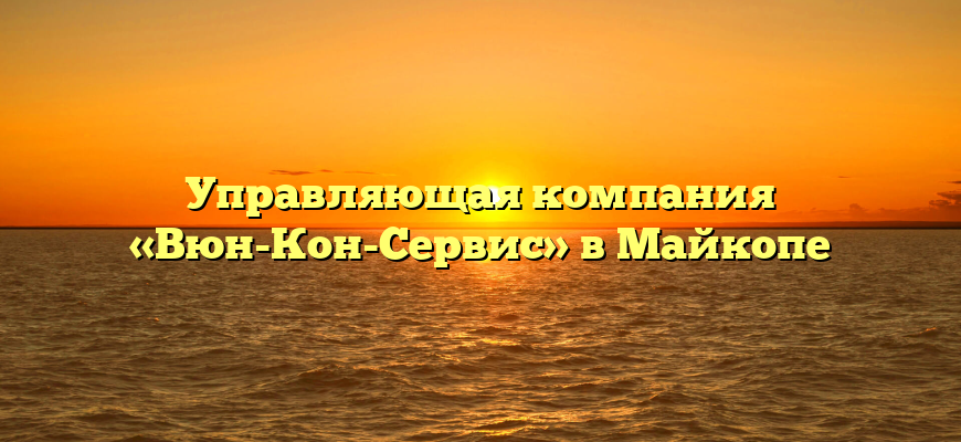 Управляющая компания «Вюн-Кон-Сервис» в Майкопе