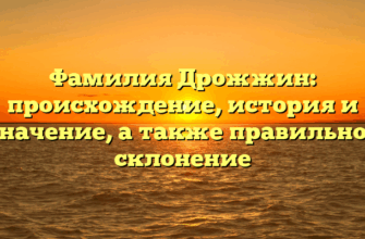 Фамилия Дрожжин: происхождение, история и значение, а также правильное склонение