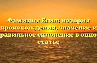 Фамилия Егин: история происхождения, значение и правильное склонение в одной статье