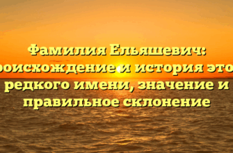 Фамилия Ельяшевич: происхождение и история этого редкого имени, значение и правильное склонение