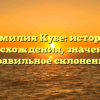 Фамилия Кубе: история происхождения, значения и правильное склонение