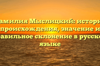 Фамилия Мыслицкий: история происхождения, значение и правильное склонение в русском языке