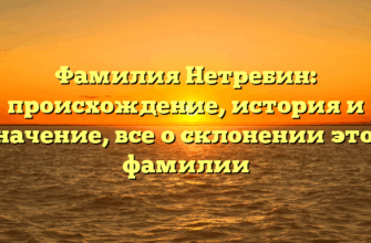 Фамилия Нетребин: происхождение, история и значение, все о склонении этой фамилии