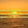Фамилия Платонов: история происхождения, значение и правила склонения