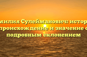 Фамилия Сулейманович: история, происхождение и значение с подробным склонением