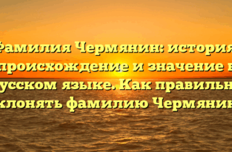 Фамилия Чермянин: история, происхождение и значение в русском языке. Как правильно склонять фамилию Чермянин?