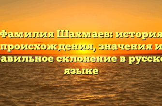 Фамилия Шахмаев: история происхождения, значения и правильное склонение в русском языке