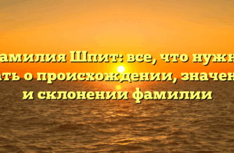 Фамилия Шпит: все, что нужно знать о происхождении, значении и склонении фамилии