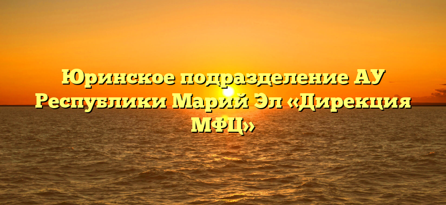 Юринское подразделение АУ Республики Марий Эл «Дирекция МФЦ»