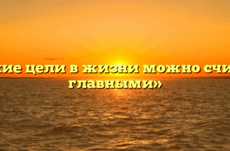 «Какие цели в жизни можно считать главными»