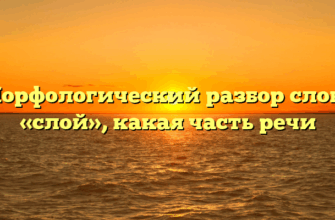 Морфологический разбор слова «слой», какая часть речи