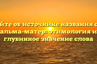 Узнайте об источнике названия своей альма-матер: этимология и глубинное значение слова
