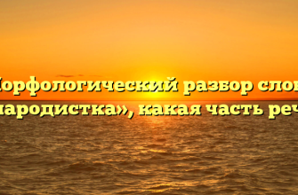 Морфологический разбор слова «пародистка», какая часть речи