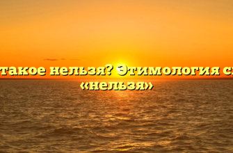 Что такое нельзя? Этимология слова «нельзя»