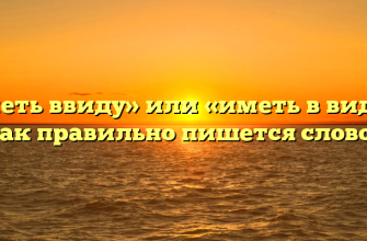 «Иметь ввиду» или «иметь в виду» — как правильно пишется слово?
