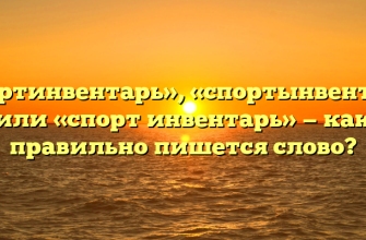 «Спортинвентарь», «спортынвентарь» или «спорт инвентарь» — как правильно пишется слово?