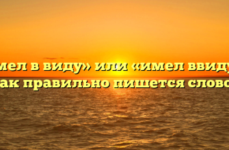 «Имел в виду» или «имел ввиду» — как правильно пишется слово?