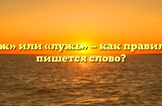 «Луж» или «лужь» — как правильно пишется слово?