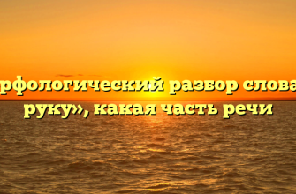 Морфологический разбор слова «в руку», какая часть речи