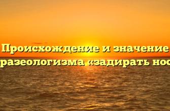 Происхождение и значение фразеологизма «задирать нос»