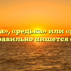 «Редиска», «редька» или «редис» — как правильно пишется слово?