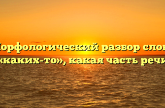 Морфологический разбор слова «каких-то», какая часть речи