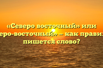 «Северо восточный» или «северо-восточный» — как правильно пишется слово?