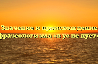 Значение и происхождение фразеологизма «в ус не дует»