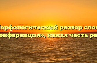 Морфологический разбор слова «конференция», какая часть речи