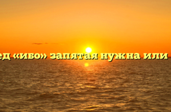 Перед «ибо» запятая нужна или нет?