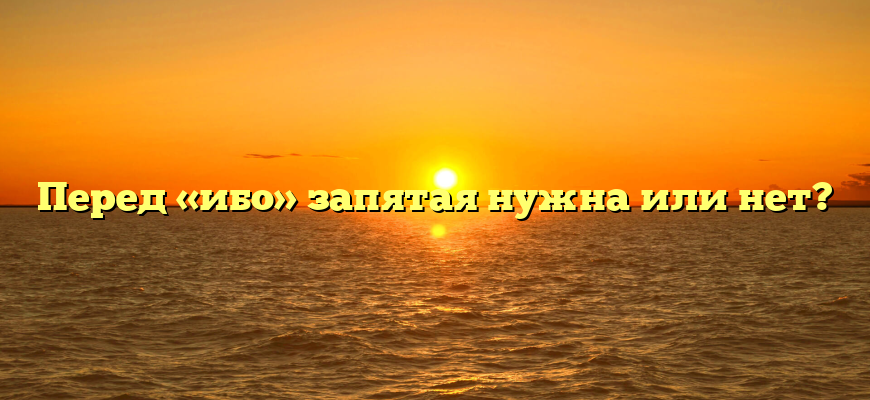 Перед «ибо» запятая нужна или нет?