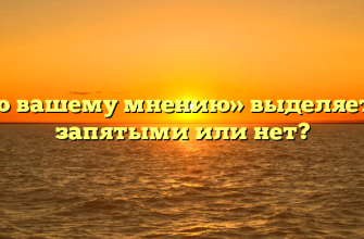 «По вашему мнению» выделяется запятыми или нет?