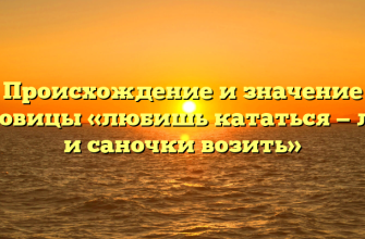 Происхождение и значение пословицы «любишь кататься — люби и саночки возить»