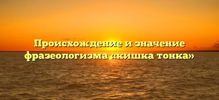 Происхождение и значение фразеологизма «кишка тонка»