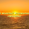 Что такое мысль? Этимология слова «мысль»