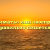 «Воспринимать» или «воспринемать» — как правильно пишется слово?