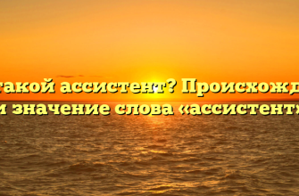 Кто такой ассистент? Происхождение и значение слова «ассистент»