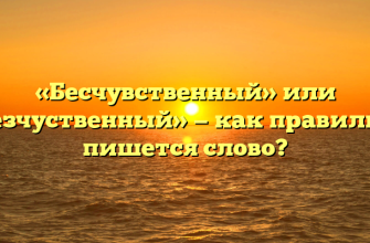 «Бесчувственный» или «безчуственный» — как правильно пишется слово?