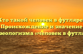Кто такой человек в футляре? Происхождение и значение фразеологизма «человек в футляре»