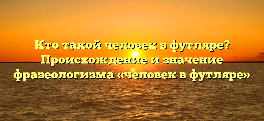 Кто такой человек в футляре? Происхождение и значение фразеологизма «человек в футляре»