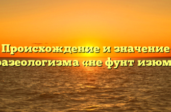 Происхождение и значение фразеологизма «не фунт изюму»