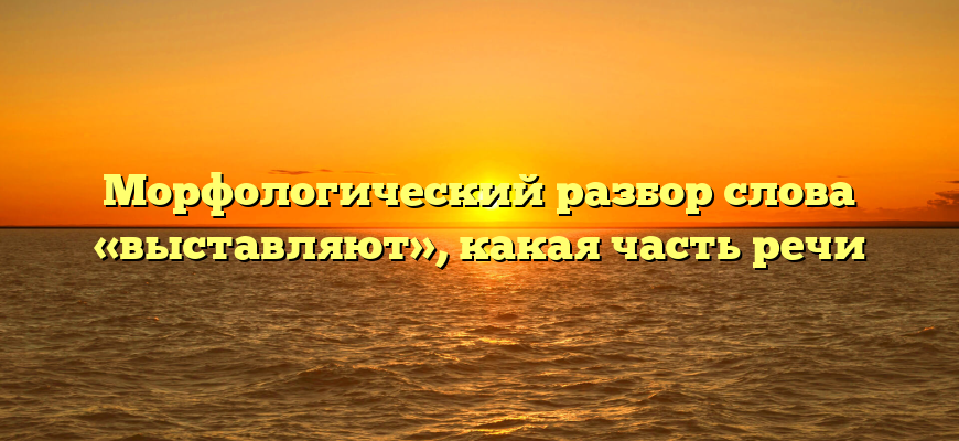 Морфологический разбор слова «выставляют», какая часть речи