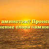 Что такое амнистия? Происхождение и значение слова «амнистия»